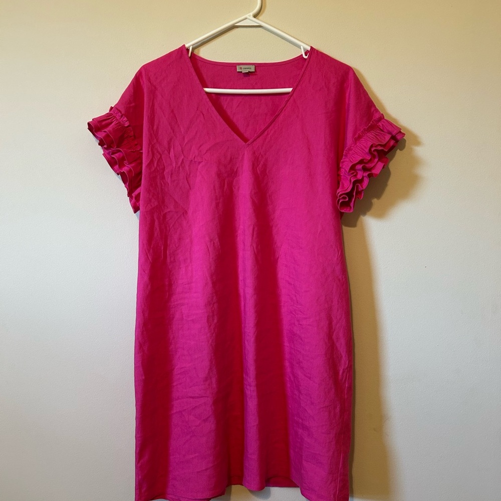 Daniel Cremieux Fuchsia Ruffle Sleeve Mini Dress